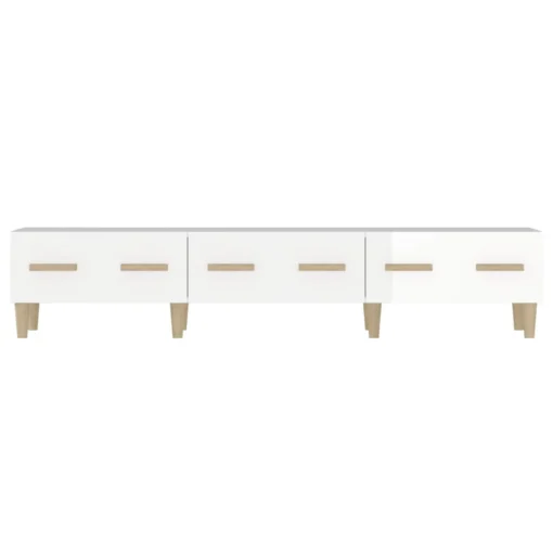 Meuble TV en Bois Blanc brillant