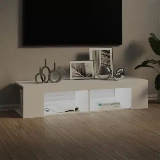 Meuble TV Blanc Lumineux avec LED