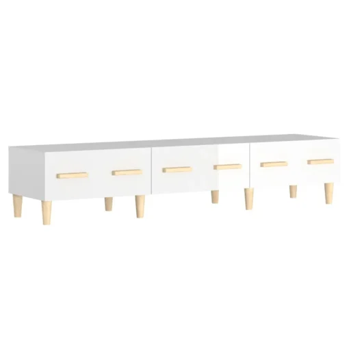 Meuble TV en Bois Blanc brillant