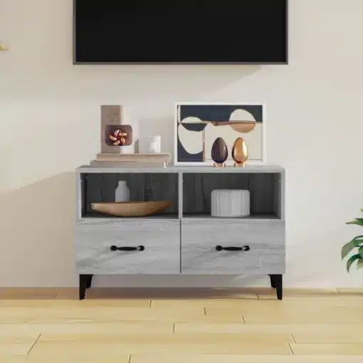 Meuble TV Gris en Bois Sonoma