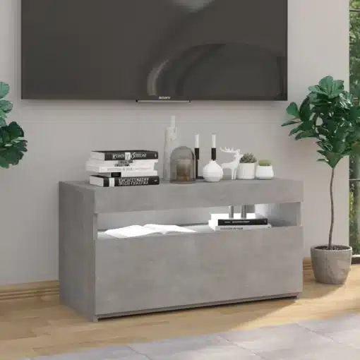 Meuble TV avec lumières LED Gris