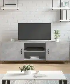 Meuble TV en Bois Gris Béton