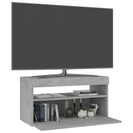 Meuble TV avec lumières LED Gris