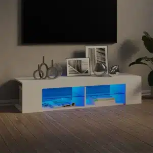 Meuble TV Blanc Lumineux avec LED